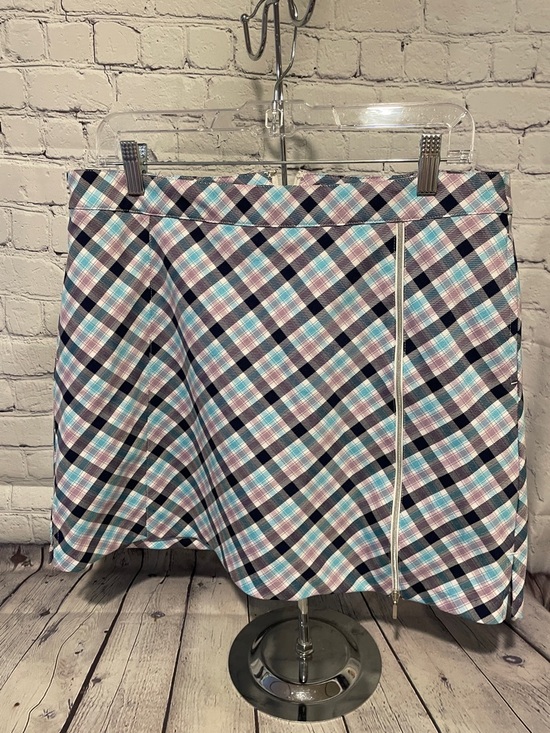 Lady Hagen Pants - Lady Hagen Blue and Pink Plaid Skort with Side Zip Sz10